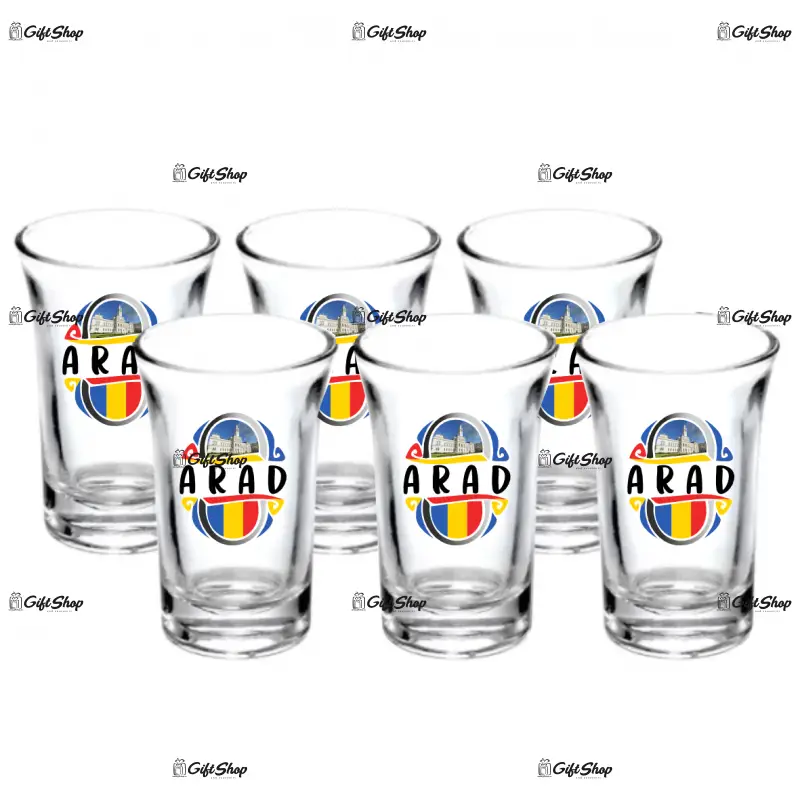 Arad romania, set 6 pahare shout, model 26bs